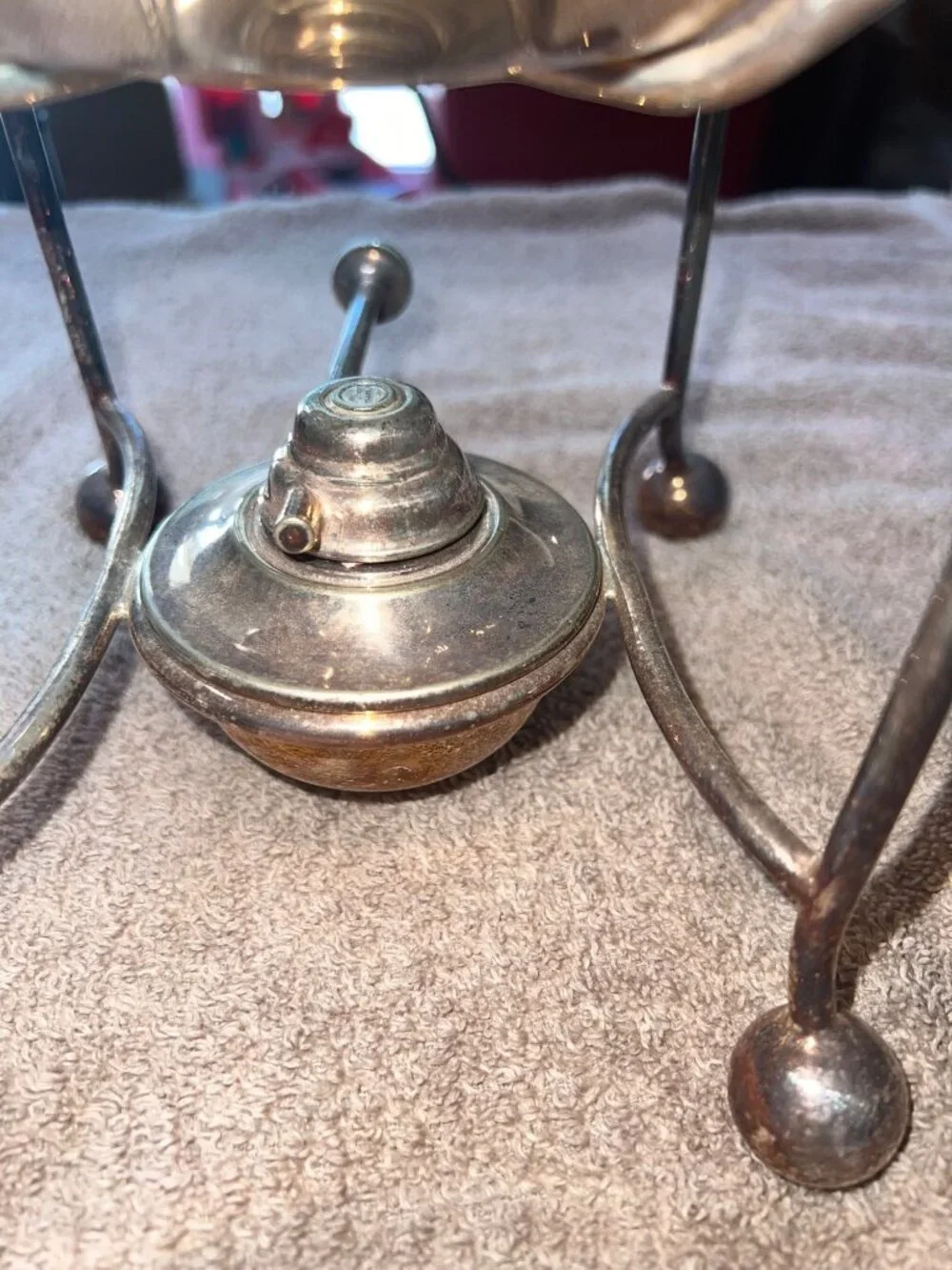 Antique Tilting Teapot With Stand Oil Warmer Silver-Plated Vintage Victorian